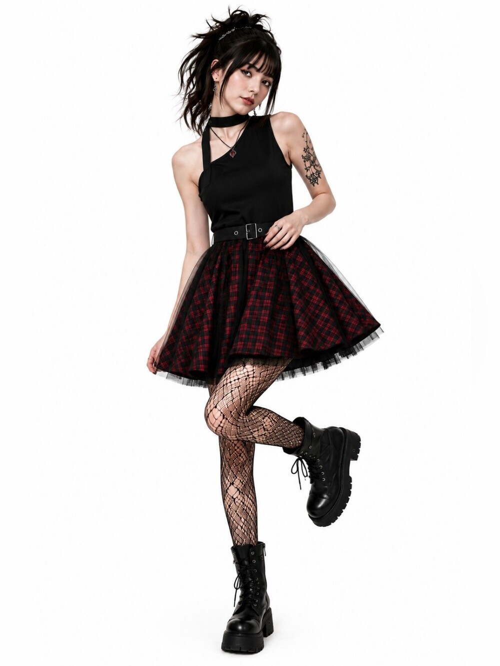 Punk Rave Plaid Dress - Picture 4 of 13